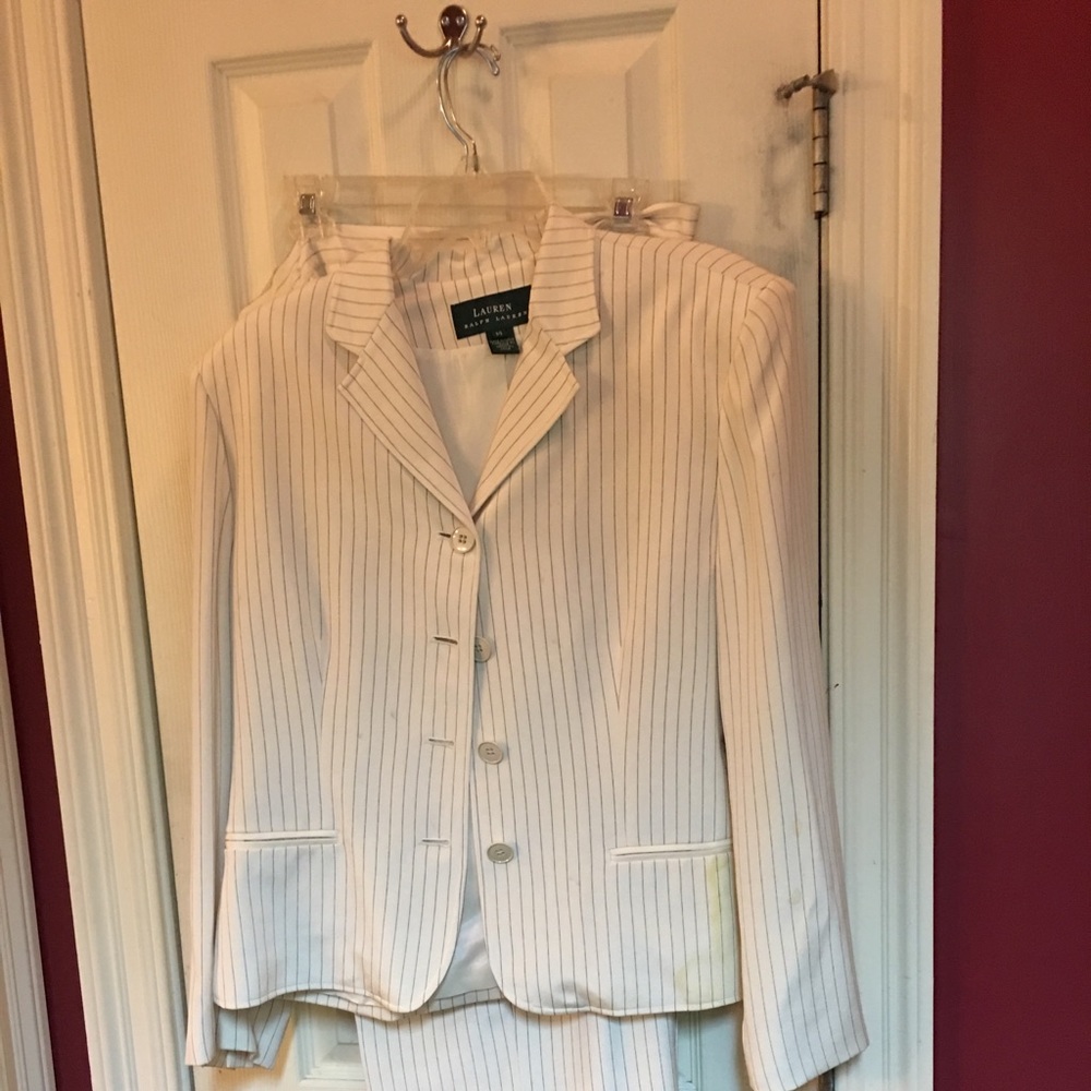 Pinstripe Cream With Black Stripes